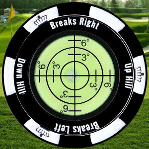 ゴルフマーカー パッティング用 パター練習用 非磁性 ゴルフグリーンリーダー 水平器付きゴルフボールマーカー ゴルフ傾斜 水平器水準器 高精度 丸型気泡水平器 おしゃれ