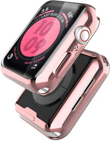 Smilelane (2個) 対応Apple Watch Series 6 SE/Series 5 / Series 4 44mm 用ケース, TPU 保護ケース対応アップルウォッチシリーズ 6/SE/5/4 用ケース 44mm (1 ローズピンク +