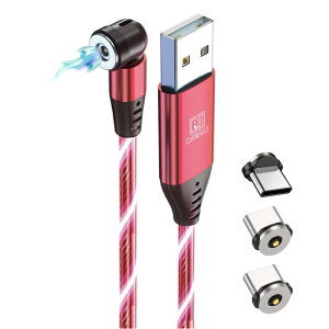 DAIAD USB A to Type-C ���� �}�O�l�b�g�� �[�d�P�[�u�� LED �C���~�l�[�V�����P�[�u�� 1PIN �[�d��p ���E�� �h�o�L���b�v ��U�� L�� 360�x��] �[�q3�Z�b�g 1m