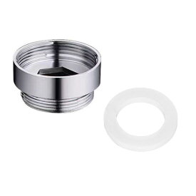 M22*1.0オス-M24*1.0メスねじ 蛇口アダプター クロームメッキ エアレーター コネクタ継手 ガーデン ホース 浄水器用 シルバー [並行輸入品]