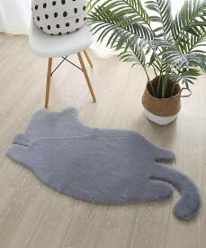 【125×55cm】 ラグ 猫型 おしゃれ カーペット 猫 可愛い かわいい ネコ 韓国 ライク インテリア マット カーペット室内マット 玄関 リビンング SNS映え エントランス ふわふわ 可愛い猫ふわふ