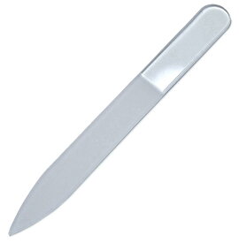 爪やすり チェコ の職人が仕上げた ガラス製 ネイルファイル 90mm 両面タイプ （透明ソフトケース入り）