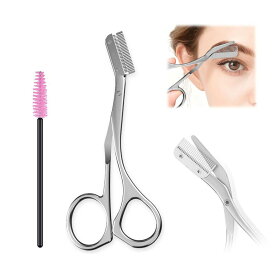 雲見 眉毛カットハサミ コーム付き ステンレス製 眉毛 ハサミ 安全設計 眉用はさみ 眉毛トリミング 初心者向け まゆげ はさみ 男女兼用 眉のお手入れにセット 眉ブラシ付き