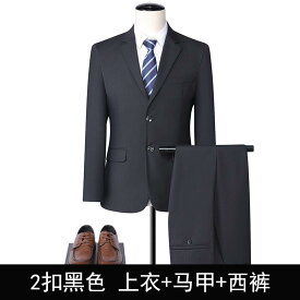 メンズ 西装 セット ビジネス スーツ ブラック グレー ネイビー ブルー 修身型 化繊混紡 粘繊 春秋 秋冬 通勤 銀行 販売 ホテル 仕事服 平領 シングルブレスト ボタン 後ろスリット クラシック スタンダード フォーマル ウェア ミックス ファブ