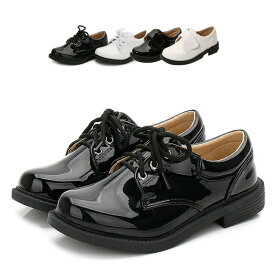 キッズシューズ フォーマル パンプス 男の子 結婚式 演出 子供靴 パーティー 子ども ステージ 普段着 オシャレ ギフト ピアノ 演奏会 ブラック ホワイト エナメル 2タイプを選べる wudao-474 海外通販