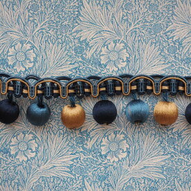 ボールフリンジブレード（ネイビー×ブルー×ゴールド）20センチ＜カルトナージュ ボール ぼんぼん ぽんぽん＞ 問屋 商用