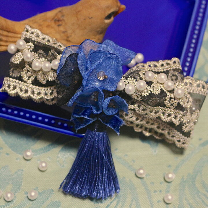楽天市場】パール付き刺繍レースブレード 50cm（ブラック／アイボリー 