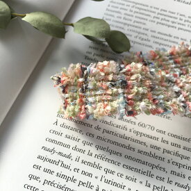 ファンシーヤーンツイードブレード 50cm　幅2.5cm　刺繍 レース ツイード チロル テープ リボン おしゃれ ピアス イヤリング ハンドメイド 手芸 アクセサリー 材料 素材 パーツ 手芸 バレッタ カチューシャ チャーム 紐 問屋ヘアゴム 商用
