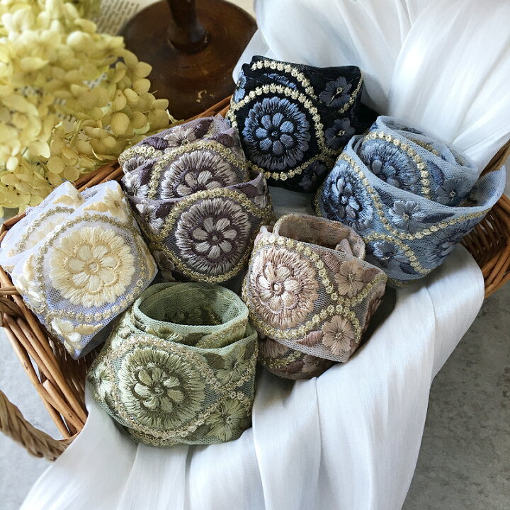 楽天市場】【25cm】インド刺繍リボン（同系色）インドリボン リボン 