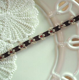 小花つき 細リボン　幅1.2cm　 50cm マスクカバー レース リボン ピアス イヤリング ハンドメイド 手芸 アクセサリー 材料 素材 パーツ 手芸 バレッタ カチューシャ チャーム ニューボーンフォト　撮影小物ヘアゴム 商用★