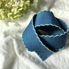 【50cm】デニム　リボン　幅4cm　ピアス イヤリング ハンドメイド 手芸 アクセサリー 材料 素材 パーツ 手芸 チャーム 問屋◆ヘアゴム 商用