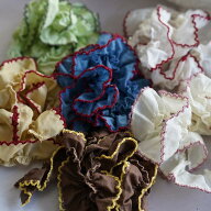 【6/4～10％オフ】【50cm】 配色ステッチ　フリル リボン　幅3cm ピアス イヤリング ハンドメイド 手芸 …