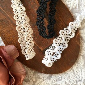 【50cm】ループブレード　幅1cm　刺繍 レース リボン おしゃれ ピアス イヤリング ハンドメイド 手芸 アクセサリー 材料 素材 パーツ 手芸 バレッタ カチューシャ チャーム 紐　ブラック　ホワイト　ベージュ　ニューボーンフォト　撮影小物 ヘアゴム 商用　★