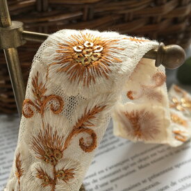 【25cm】インドリボン ブレード 　幅3cm　カルトナージュ サコッシュ ポーチ ストール 縁飾り ハット カゴバッグ 飾り 手芸 ハンドメイド 部材 部品 素材ヘアゴム 商用