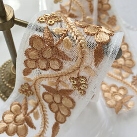 【25cm】 インド刺繍リボン(葡萄) 幅4.2cm　ブドウ チュール インドリボン おしゃれ ピアス イヤリング ハンドメイド 手芸 アクセサリー 材料 素材 パーツ 手芸 バレッタ カチューシャ チャーム 紐 問屋ポーチヘアゴム 商用