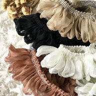リボン フリンジ シフォンループフリンジ（約35cm）フリル　ふわふわ フリンジ ピアス タッセル 房 ふさ …