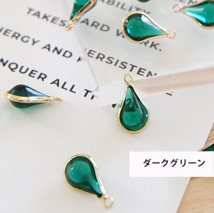 楽天市場】【2個セット】フレームガラス しずく ドロップ ピアス 