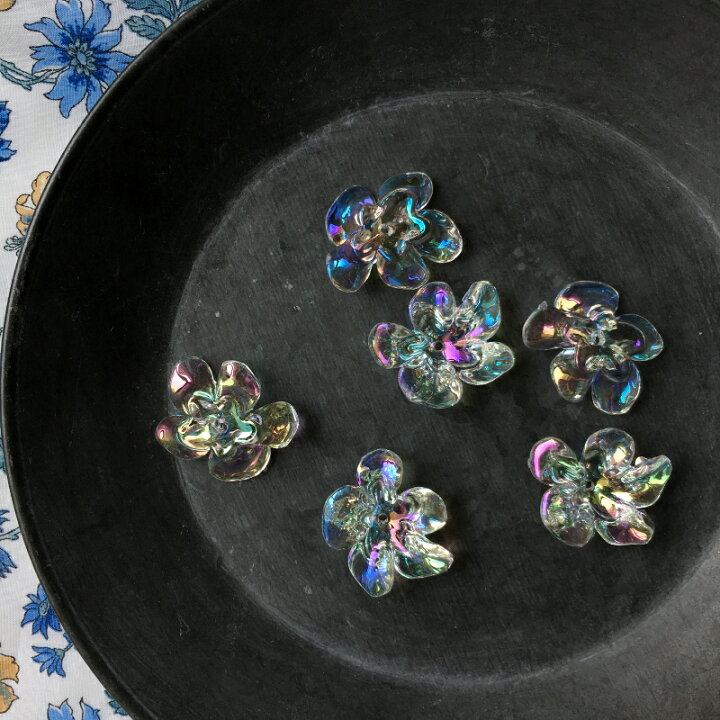 楽天市場】【2個】オーロラ加工クリアフラワー パーツ 花 お花 透明 夏 