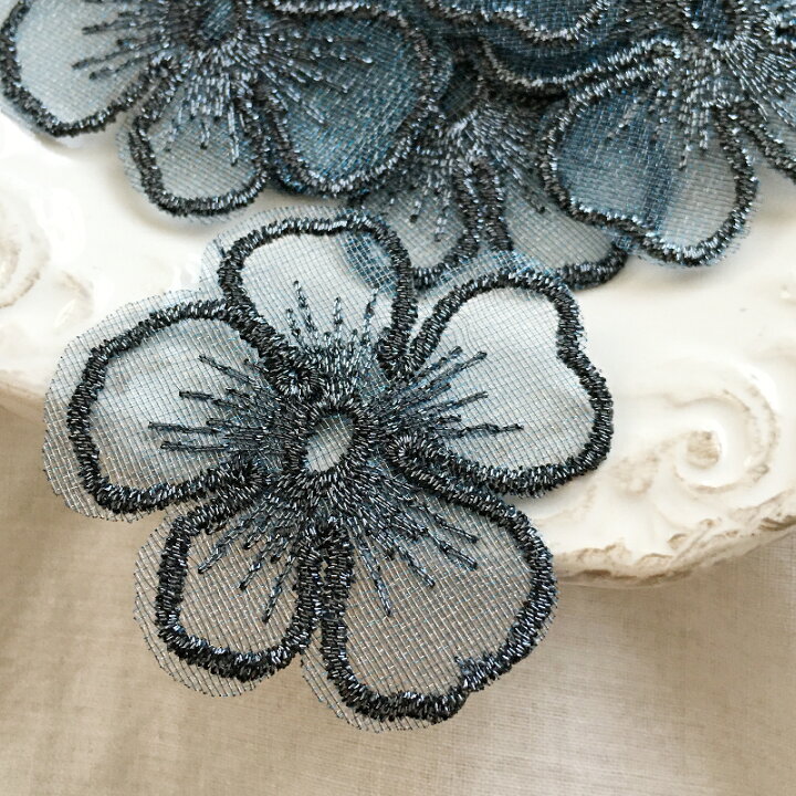 楽天市場】【6/4～10％オフ】【2個セット】刺繍フラワー パーツ  