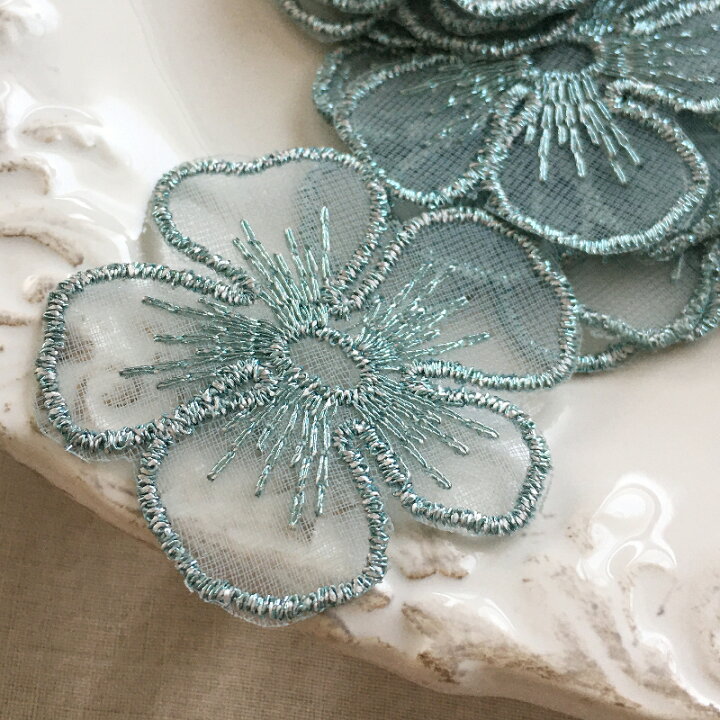 楽天市場】【6/4～10％オフ】【2個セット】刺繍フラワー パーツ  