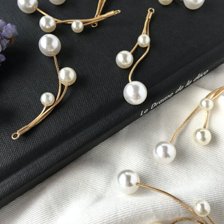 楽天市場】【2個】パールチェーン アクセサリー パーツ ピアス 