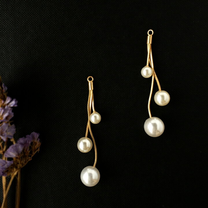 楽天市場】【2個】パールチェーン アクセサリー パーツ ピアス 