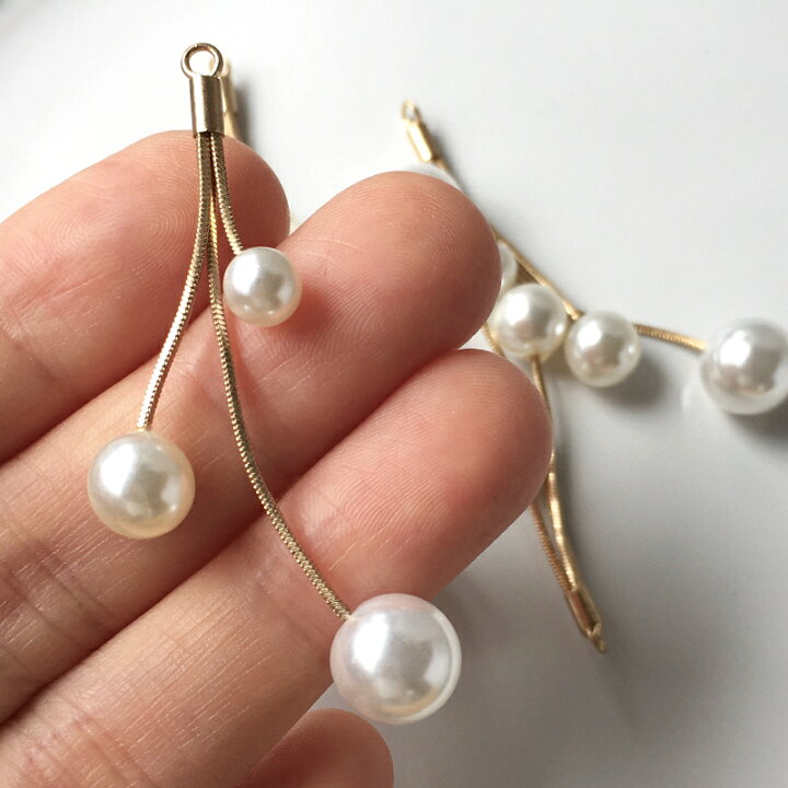 楽天市場】【2個】パールチェーン アクセサリー パーツ ピアス 