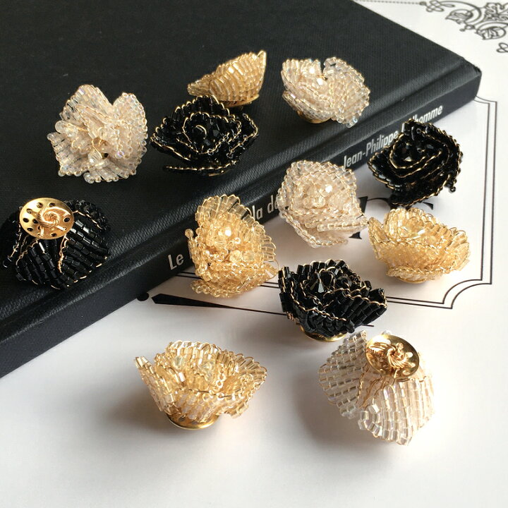 楽天市場】【2個】立体ビーズステッチ バラ シャワー台パーツ 薔薇 丸 