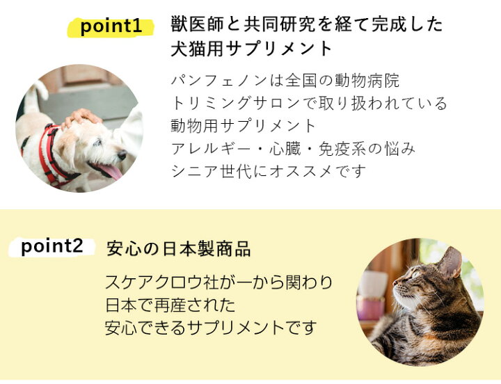 日本限定 パンフェノン 120粒 スケアクロウ<br>国産素材無添加おやつ付き<br>犬 猫 健康補助 アレルギー シニア サプリメント ペット 用サプリメント