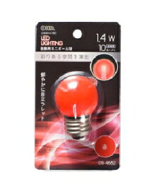 OHM（オーム電機） LEDミニボール球（装飾用/1.4W/10lm/クリア赤色/G40/E26） 4971275646827 LDG1R-H 13C
