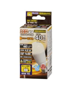 OHM�i�I�[���d�@�j LED�d�� �~�j�N���v�g���`�i40�`����/460lm/�d���F/E17/�h�J�^�C�v/�S�����z��270°/������Ή��j 4971275618770 LDA5L-G-E17/D G11 [�d���F]