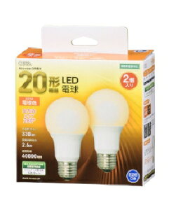 OHM�i�I�[���d�@�j LED�d���i20�`����/330lm/�d���F/E26/�S�����z��280°/���`���Ή�/2���j 4971275647015 LDA3L-G AG52 2P