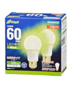 OHM�i�I�[���d�@�j LED�d���i60�`����/815lm/6.7W/�����F/E26/�S�����z��260°/���`���Ή�/2����j 4971275643536 E-Bright LDA7N-G AG27 2P [�����F]