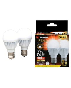 IRISOHYAMA�i�A�C���X�I�[���}�j �y2�Z�b�g�zLED�d�� E17 �L�z�� 60�`���� �d���F 4967576408158 ECOHiLUX LDA7L-G-E17-6T62P [�d���F]