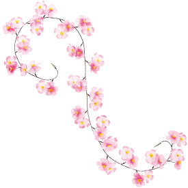 【春の装飾・桜の装飾】大桜ガーランド（クリップタイプ）　春デコレーション ガーランド　　SC1-2004　布・PE　L180cm 花径：7cm