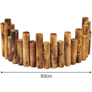 ログフェンス(ブラウン) H20×W92×D4cm 木・ロープ【1ヶ入】