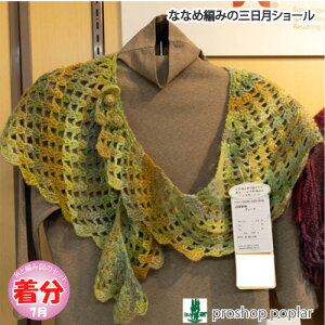 【秋冬】ななめ編みの三日月ショール【中級者】【編み物キット】 毛糸のポプラ