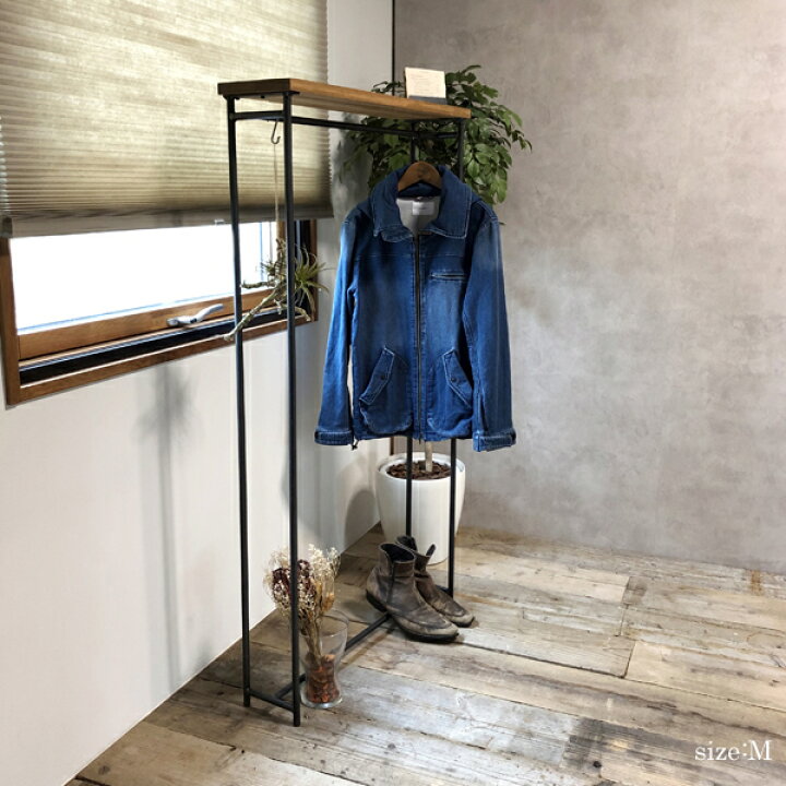 楽天市場】【再販】無垢 アイアン スチール ハンガーラック (完成品 