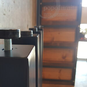 【当工房生産/日本製】アイアン 鉄脚 角脚 テーブル リメイク用 DIY パーツ 支柱太さ□60mm 長さ680mm アジャスター付 4本セット (鉄足 てつあし/アイアンレッグ/アイアン脚/ダイニングテーブル