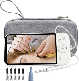 耳かきカメラ 耳掃除スコープ 耳かきスコープ 5インチIPSスクリーン 充電式 1080P HD 輝度調節可能のLEDライト IP67防水レベル アプリWiFi設定不要 日本語の説明書