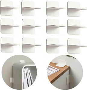 耐震ストッパー 家具転倒防止 穴を開けずに 12個セット 耐震グッズ 粘着式 しっかり固定 地震対策 本棚 カラボックス 冷蔵庫 転倒防止 耐震グッズ つっぱり棒の届かない 低いたんすや 本棚