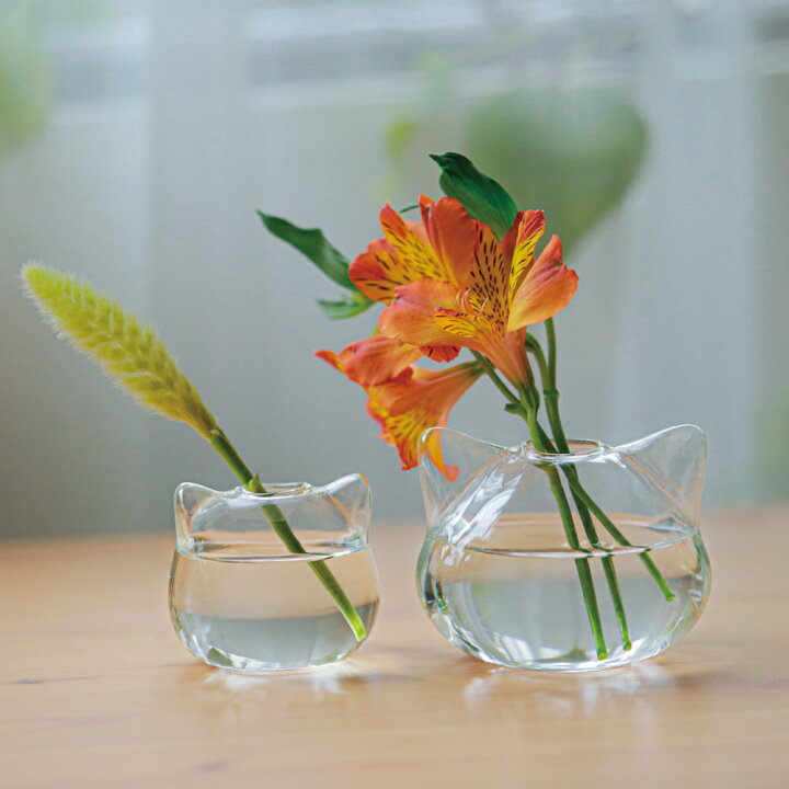 楽天市場 リンネル掲載 ラッピング無料 ねこ 花瓶 小さい 一輪挿し ガラス 花器 フラワーベース 猫型 おしゃれ ミニ花瓶 ミニサイズ おそろい 猫 雑貨 猫グッズ ねこ雑貨 小さな 水耕 ラッピング インテリア 母 かわいい 可愛い 贈り物 花 お誕生日 プレゼント 母の