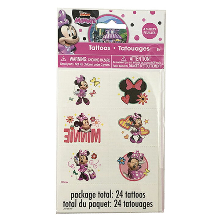 楽天市場 ミニーちゃん タトゥーシール 24個入り ミニーマウス ミニー Minnie ディズニー Tatoo タトゥー シール ボディシール Disney パーティー ハロウィン グッズ 子供 キッズ おまつり 夏祭り 景品 プレゼント 輸入品 インポート メール便配送 キャラクター