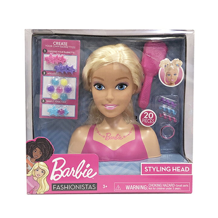 楽天市場】Barbie バービー スタイリングヘッド ブロンド 13485ヘア 