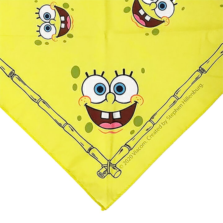 バンダナ キャラクター Bandana Spongebob Squarepants おしゃれ かわいい アメリカ イエロー インポート キッズ グッズ スカーフ スポンジボブ ペット ランチクロス 三角巾 大人 女の子 女子 子供 海外 男の子 男子 輸入品 送料無料 雑貨 黄色 21超人気 グッズ