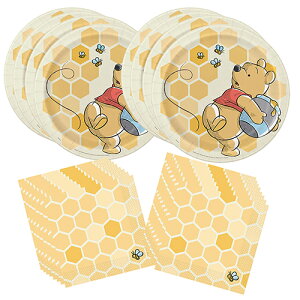 くまのプーさん パーティーグッズ セット 2アイテム yts0371 ディズニー プー 使い捨て 食器 パーティー 紙皿 紙ナプキン 誕生日 誕生日会 お誕生日会 誕生会 男の子 女の子 飾り付け 輸入品 イ