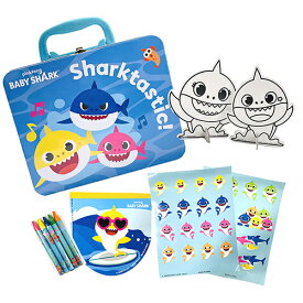 ベイビーシャーク 缶入り アクテビティー セット 16434 ベビーシャーク BABY SHARK グッズ 缶 おもちゃ入れ おもちゃ ステーショナリー クレヨン シール ステッカー ぬりえ スケッチブック 英語 ピンキッツ Pinkfong 韓国 キャラクター 幼児 子供 キッズ 輸入品 インポート