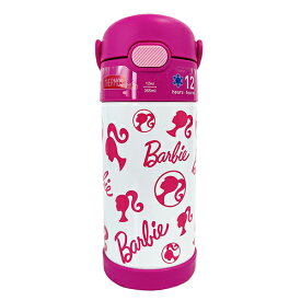 サーモス ストローボトル F410 ( バービー 総柄 ) 16774 THERMOS 水筒 保冷 355ml Barbie グッズ ステンレス ストロー ワンタッチ キッズ 女の子 おしゃれ かわいい ピンク キャラクター グッズ 輸入品 インポート 海外【10p】