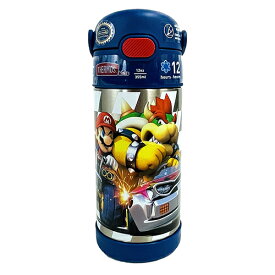 サーモス ストローボトル F410 ( マリオカート ネイビー ) 16775 THERMOS 水筒 保冷 355ml マリオ スーパーマリオ グッズ ステンレス ストロー ワンタッチ キッズ 男の子 ゲーム キャラ かっこいい カラフル キャラクター グッズ 輸入品 インポート 海外【10p】