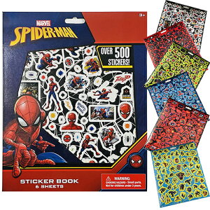 スパイダーマン ステッカーブック OVER500 6シート 17144 spiderman Disney MARVEL マーベル グッズ シール ステッカー 紙 ご褒美シール ごほうび 装飾 デコレーション 文具 文房具 キャラクター 雑貨 輸